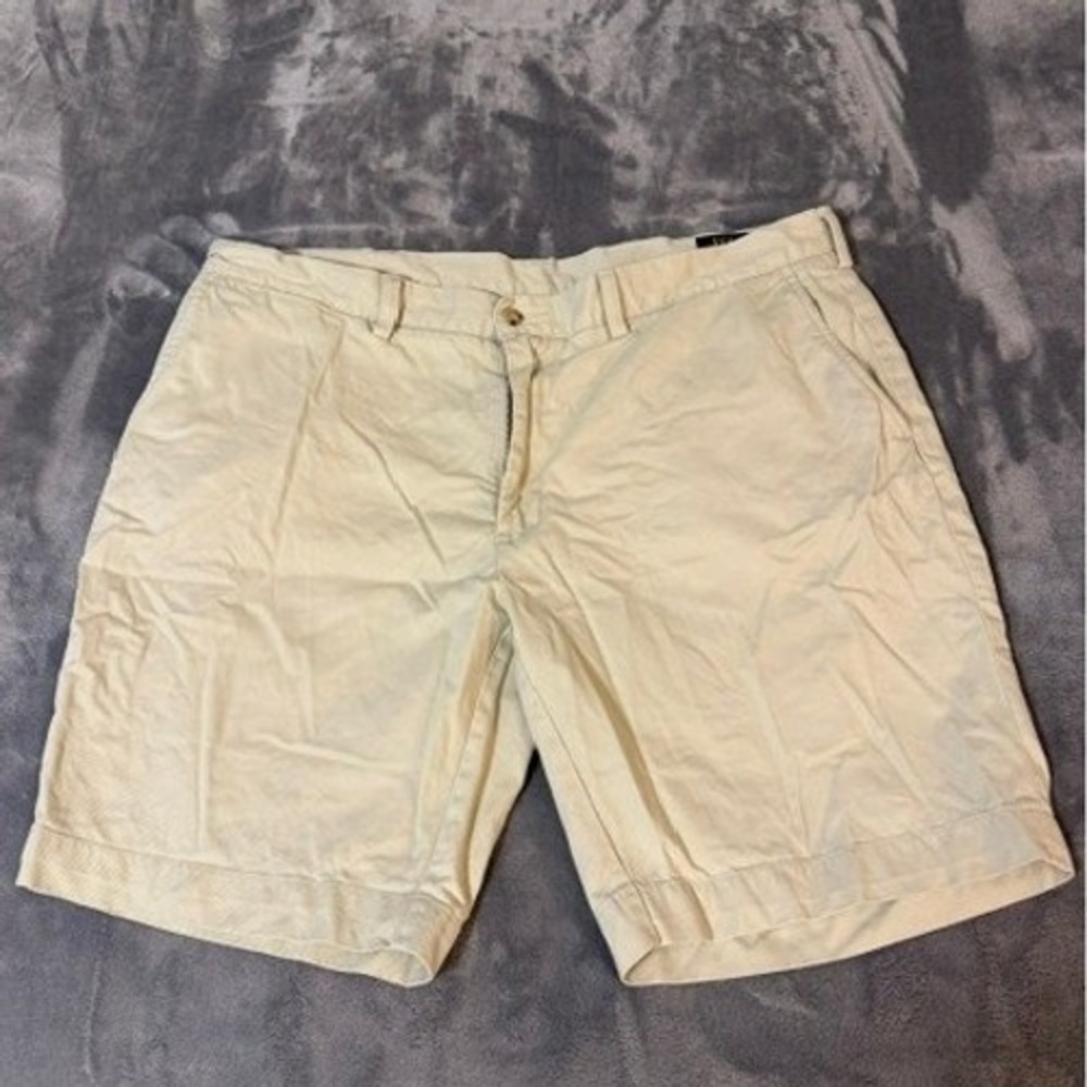 Polo Ralph Lauren Classic Fit 9" Chino Shorts Mens 38 Khaki EUC 100% Cotton